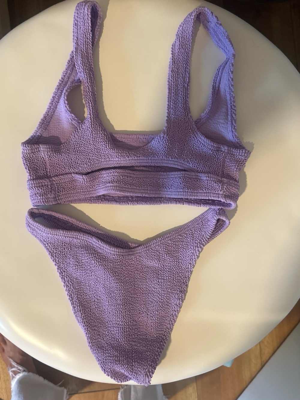 bond-eye Lavender Textured Bikini Set